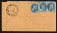 #  18 F/VF single and pair on cover, w/PSAG (06/26) CERT, a very nice cover with single (small tear) and pair (right stamp with a straight edge), Lovely Price!