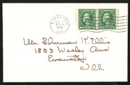 # 412 VF, Line Pair on Cover, w/PSAG (06/26) CERT, a rare used line pair, much tougher on cover, SUPER NICE