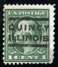 # 423A F-VF, w/PF (07/26) CERT, rarer "Quincy, Illinois" precancel, fresh bright color, only 37 known copies, most are precanceled, fresh color, small thin, only purchase with a valid certificate, fakes exist, CHOICE!