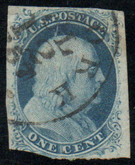 #   9 F/VF, town cancel, faint corner crease, nice price