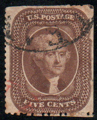 #  30A VF, lovely town cancel, well centered, straight edge, nice price