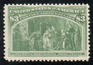 # 243 VF OG NH w/PF (6/26) and PF (5/01) CERTS, robust color, post office fresh, only buy any 241- 245 never hinged with a certificate, RARE!