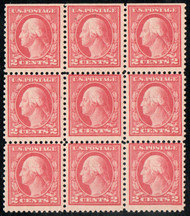 # 505 Fine+ OG NH, Error block of 9, disturbed gum, error in middle, Fresh!