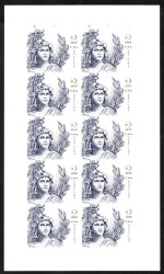 #5296 $2 Statue of Freedom, F/VF NH, Full Sheet. STOCK PHOTO