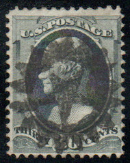# 165 F-VF, sock on the nose "star in sunburst" cancel, very nice!