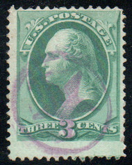 # 158 F-VF JUMBO, purple "star in circle" cancel, vibrant color!