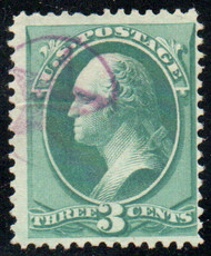 # 184 F-VF, purple "star in circle" cancel, spectacular color!