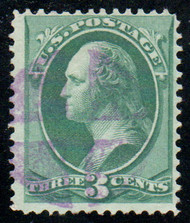 # 158 F-VF, purple "crossroads" cancel, terrific color!