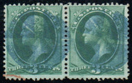 # 158 F-VF, Pair, blue "crossroads" cancel, fresh color!