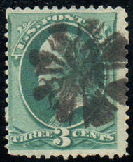# 158 F-VF, super fancy "floral" cancel, bold color!