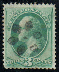 # 147 VF, fancy "floral" cancel, vivid color!