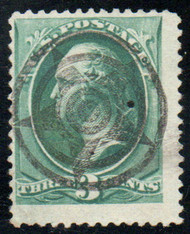 # 207 F-VF JUMBO, super fancy sock on the nose "target within star within circle" cancel, terrific color!