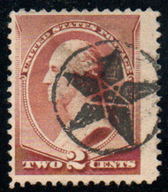 # 210 F-VF JUMBO, fancy "star in star in circle" cancel, bold color!
