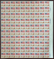 #1890 18c Flag & "For Amber Waves of Grain", full sheet, VF OG NH, *STOCK PHOTO*, please ask for specific plate numbers or positions