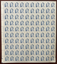 #2187b 40c Claire Channault, Grainy Solid Tagging, LGG, full sheet, VF OG NH, *STOCK PHOTO*, please ask for specific plate numbers or positions