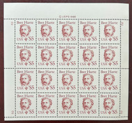 #2196b $5 Bret Harte, Solid tagging, full sheet, VF OG NH, *STOCK PHOTO*, please ask for specific plate numbers or positions