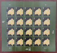 #3749A 1c Tiffany Lame, 2008 Date, full sheet, VF OG NH, *STOCK PHOTO*, please ask for specific plate numbers or positions