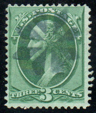 # 158 F/VF, used, S-O-N blue rosettes cancel, beautiful color!