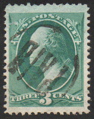 # 158 JUMBO VF, used, "PAID" cancel, thin, amazing color!