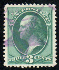 # 158 SUPERB, used, S-O-N purple star cancel, spectacular margins!