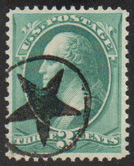 # 158 VF/XF, used, well struck star in circle cancel, great margins, CHOICE!