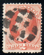# 183 Fine+, used, S-O-N grid cancel, thin, beautiful color!