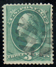 # 184 VF, used, faint leaves cancel, nice looking stamp!