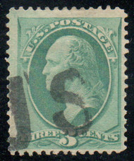 # 184 VF+, used, US block letters cancel, thin, wonderful color!