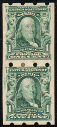 # 314v SUPERB OG H, Pair, Brinkerhoff Company, Type I, robust color, outstanding margins, GEM!