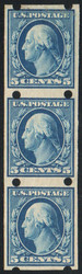# 347v SUPERB OG NH/LH, Strip of 3, Brinkerhoff Company, Type II, bottom pair never hinged, eye popping color, GEM!