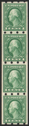 # 408v XF-SUPERB OG NH, Paste-up strip of 4, Brinkerhoff Company, Type I, wonderful color, SELECT!