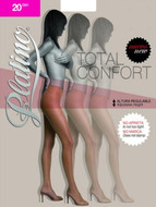 Platino Matte Finish Adjustable Waistband Pantyhose Total Comfort 20 Package