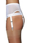 Suspender Belt For Nylon Stockings Power Mesh 6 Strap Metal Clips NDL61 White