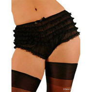 Vintage Style Frilly Knickers Fashion Lingerie Panty Black