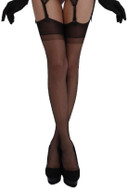 Cecilia de Rafael Barbara reinforced toe 100% nylon stockings black