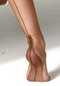 GIO Contrast Seam Fully Fashioned Back Seamed 100% Nylon Cuban Heel Stockings Bronze