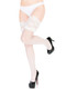 Fiore Finesse Ultra Sheer Deep Lace Top Hold Up Stockings 8 Denier Matte Stay Up Nylons White