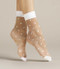 Contrast Band and Toe Patterned Hosiery Socks Papavero 20 Denier Nylon Socks White 
