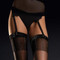 Fiore Hypnose Patterned Fashion Garter Stockings Metallic Design Welt 20 Denier Fashion Nylons Black