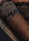 Shimmery Metallic Patterned Hold Up Stockings Fiore Favorita 20 Denier Stay Up Nylons Welt