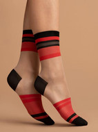 Contrast Heel and Toe Patterned Hosiery Socks Fiore CATCH ME 15 Denier Nylon Socks