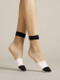 Fiore Bicolore Hosiery Sock, Black and White
