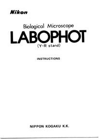 Nikon Labophot Microscope Operators Manual
