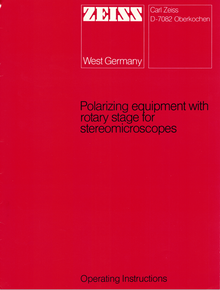 Zeiss Polarizing Equipment with Rotary Stage for Stereo Microscopes