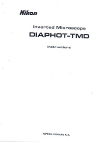 Nikon Diaphot TMD Inverted Microscope Instructions
