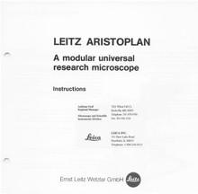 Leitz Aristoplan Microscope Instruction Manual 