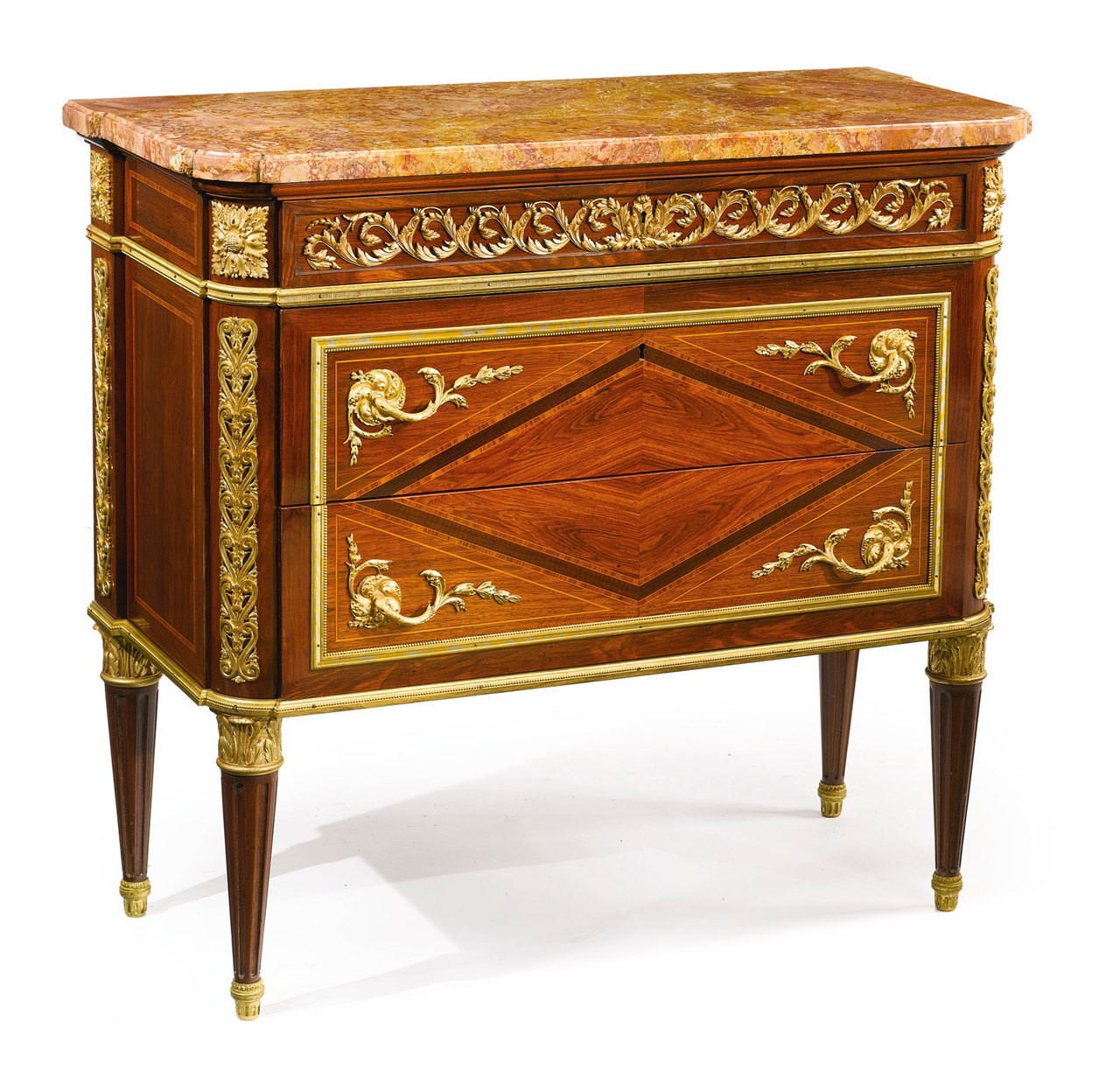 Antique Furniture - French Louis XVI Gilt Bronze-Mounted Commode by Jean-Francois Leleu