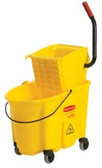 RUBBERMAID COMMERCIAL YELLOW MOPPING BUCKET AND WRINGER COMBO PACK