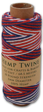 Hemptopia USA Red, White & Blue Variegated Hemp Twine Spool