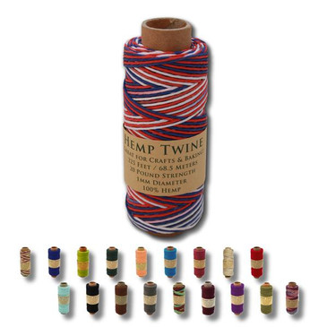 Hemptopia USA Red, White & Blue Variegated Hemp Twine Spool 
